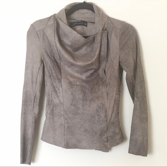 Zara faux suede side zip jacket - Picture 2 of 10